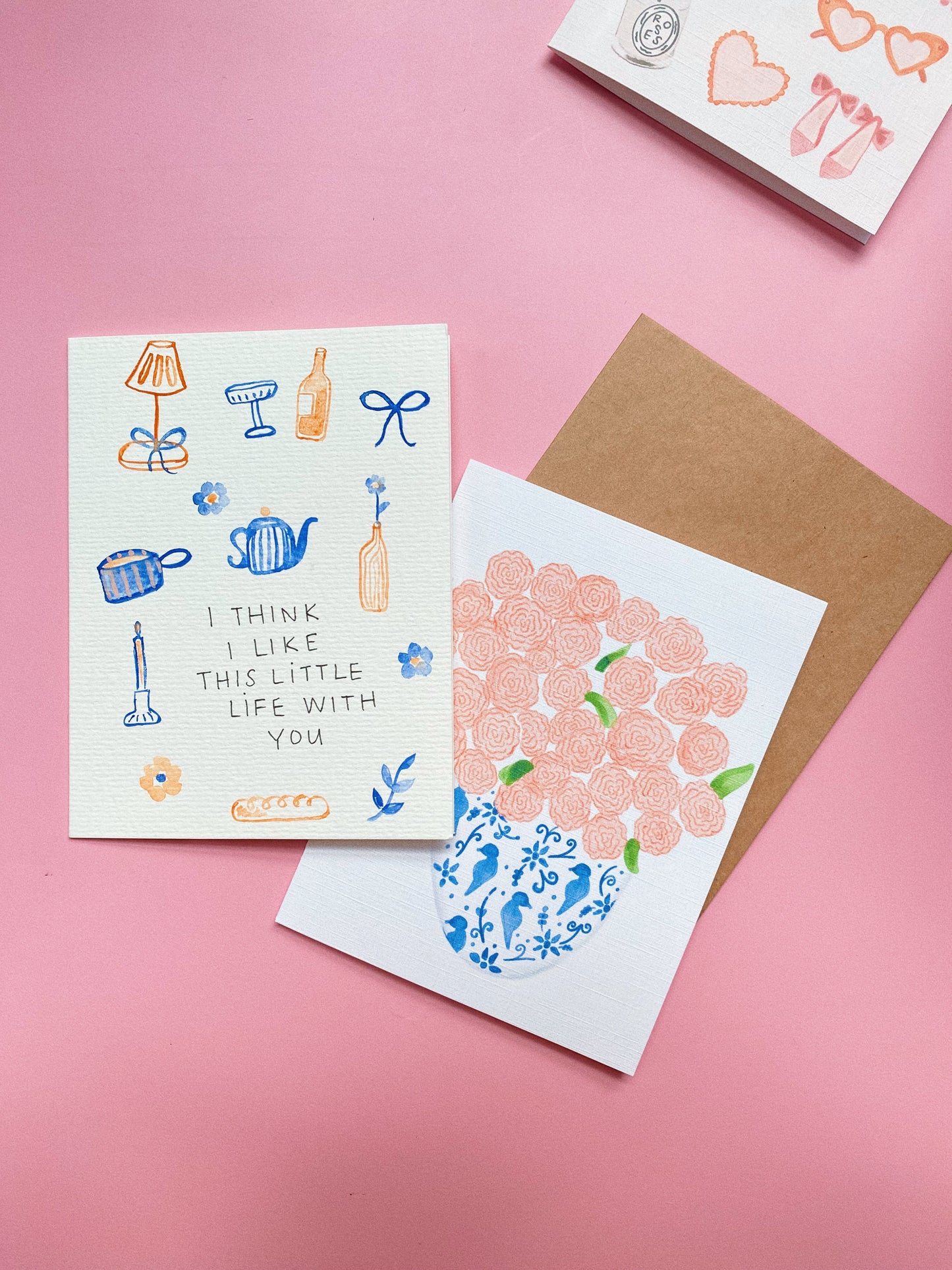 Roses in a Blue Vase Card