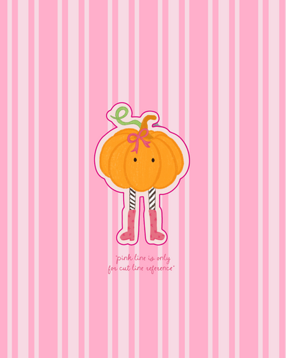 Pumpkin Girly Sticker