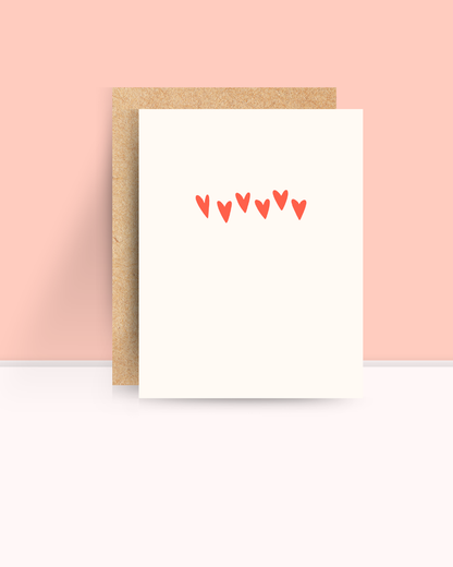 Dainty Red Hearts Card