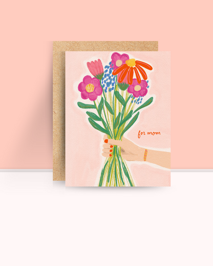 "For Mom" Flower Bundle Card