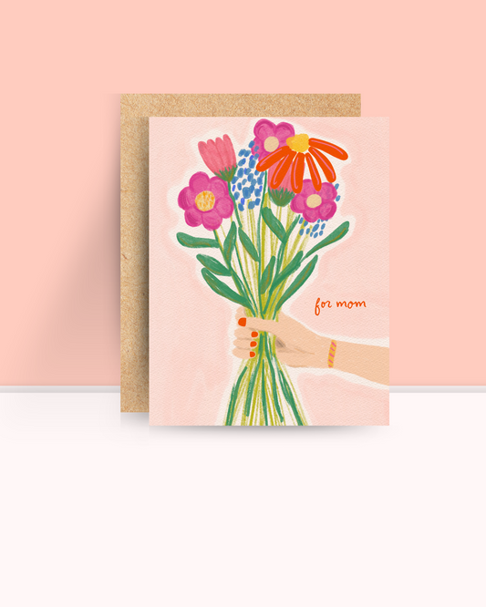 "For Mom" Flower Bundle Card