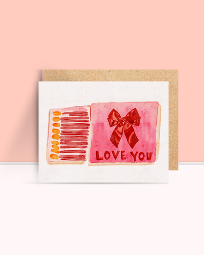 Watercolor Bow Matchbook Card