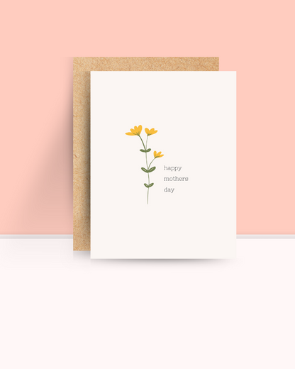 Yellow Flower Happy Mother's Day Card