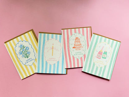 French Countryside Birthday Card Pack (Set of 8)