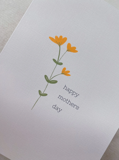 Yellow Flower Happy Mother's Day Card