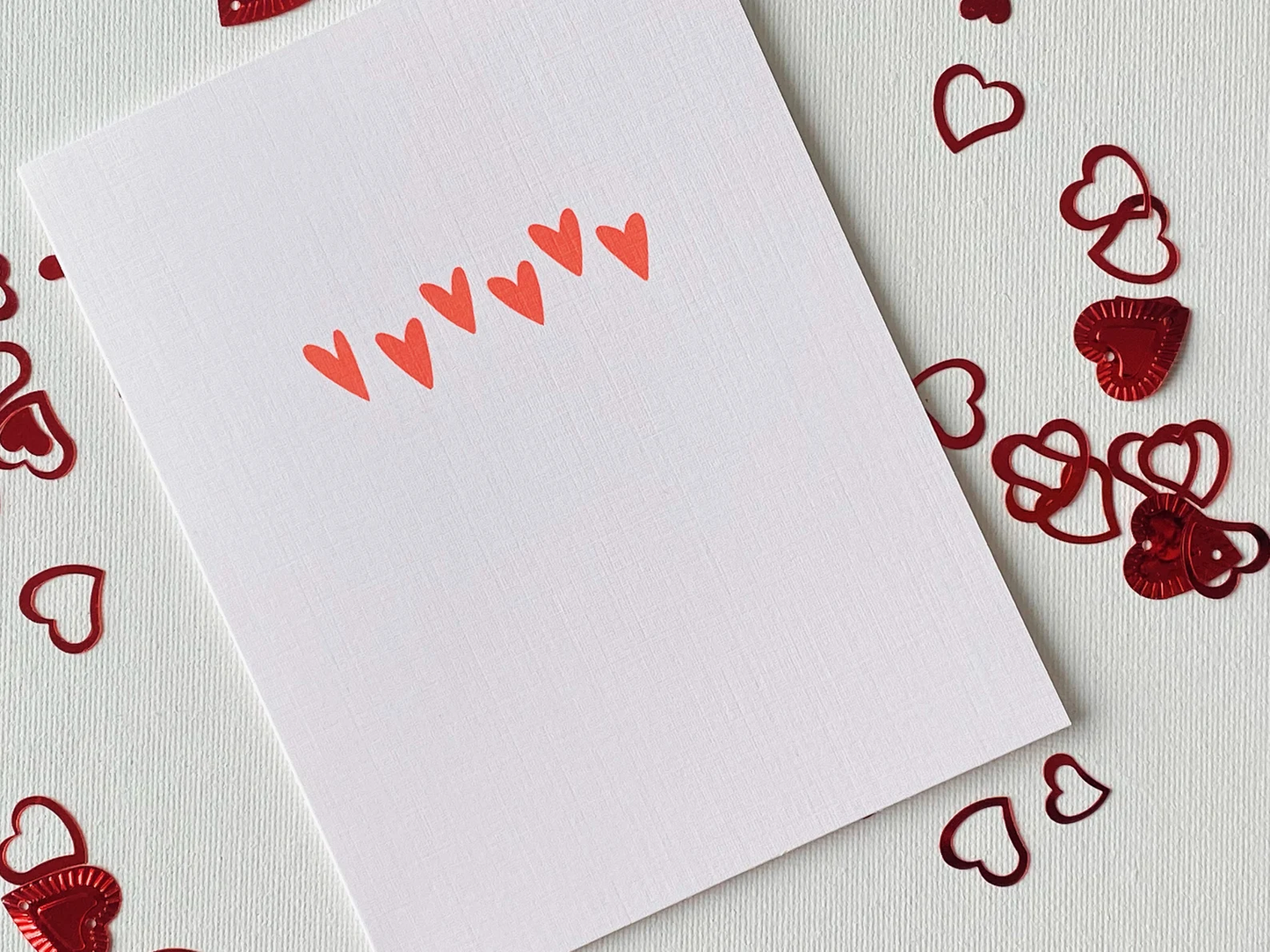 Dainty Red Hearts Card