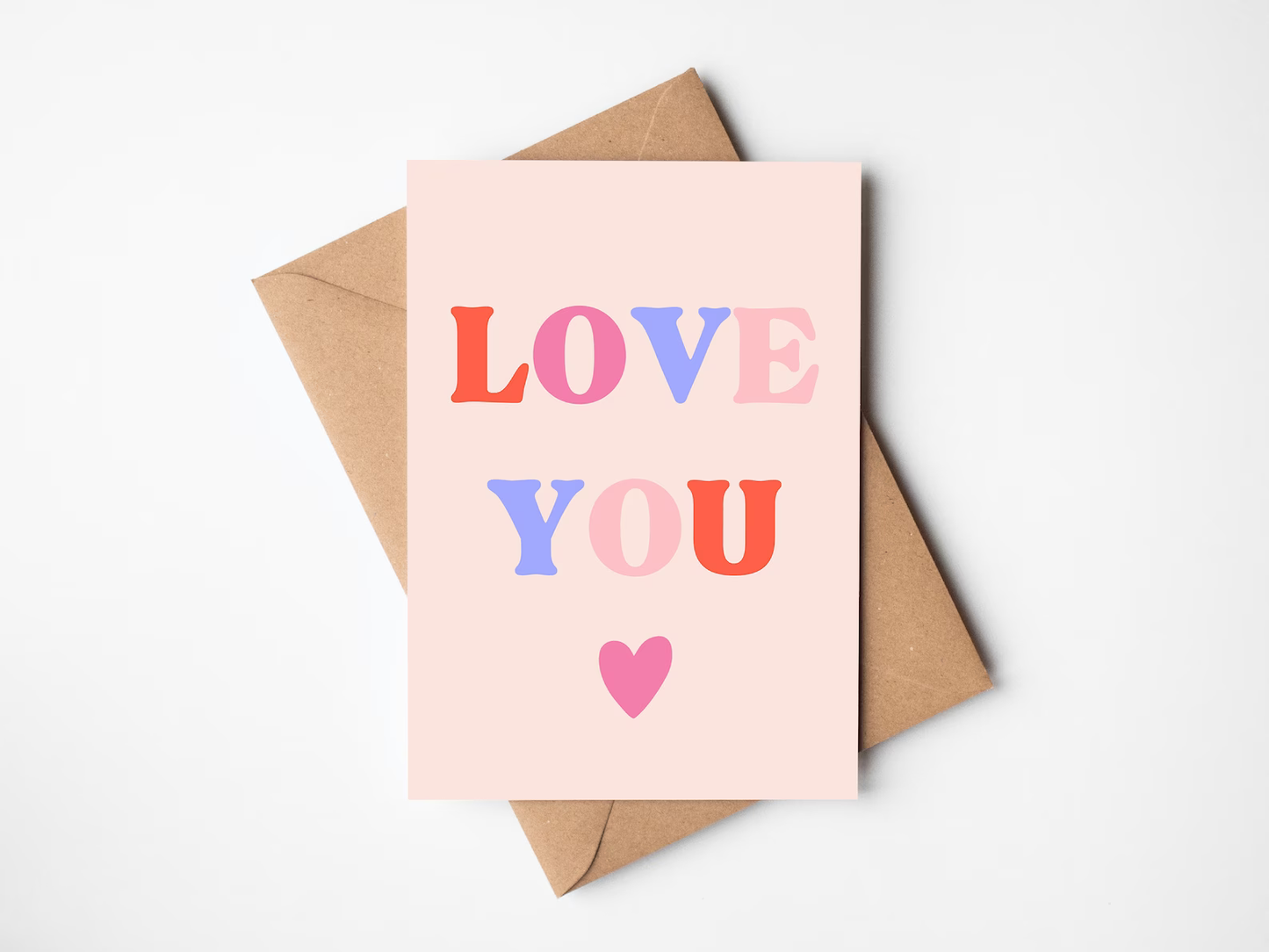 Pastel LOVE YOU Card