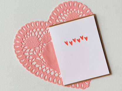 Dainty Red Hearts Card