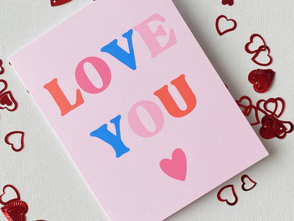 Pastel LOVE YOU Card