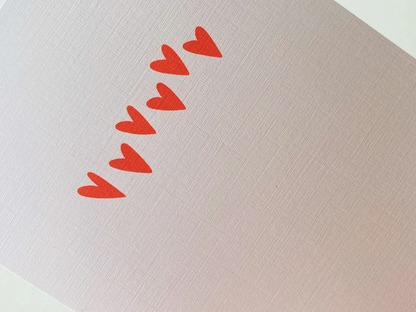 Dainty Red Hearts Card