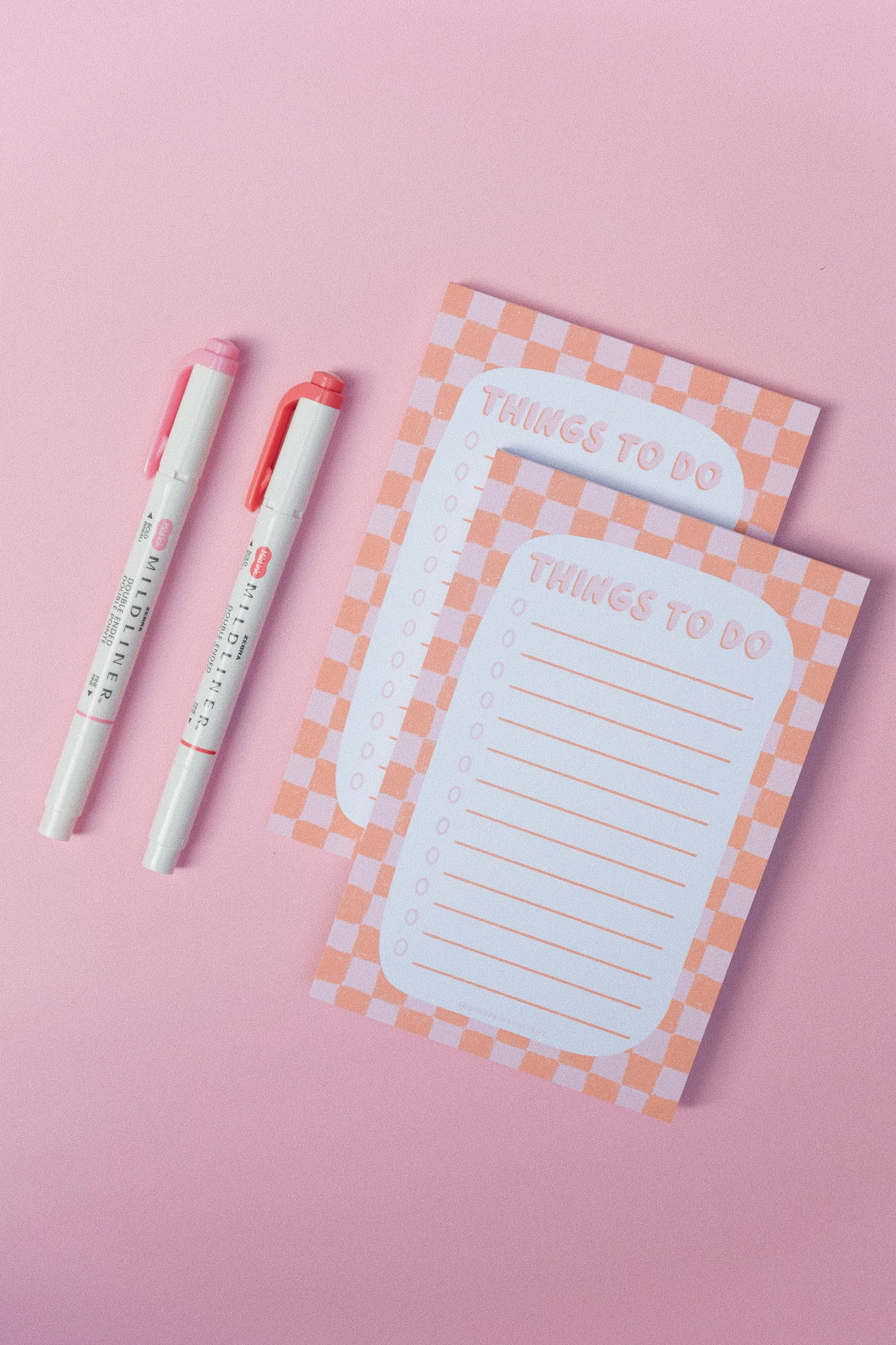 Orange and Pink Checkered Notepad